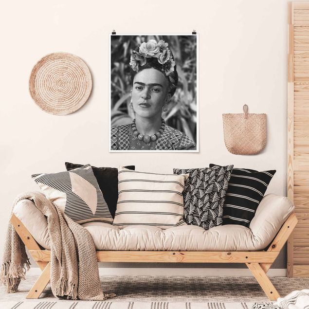 Billeder kunsttryk Frida Kahlo Photograph Portrait With Flower Crown