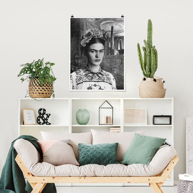 Plakater kunsttryk Frida Kahlo Photograph Portrait With Cacti