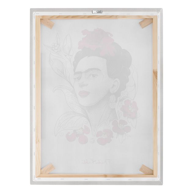 Kunsttryk Frida Kahlo Portrait With Flowers