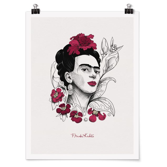 Billeder Frida Kahlo Frida Kahlo Portrait With Flowers