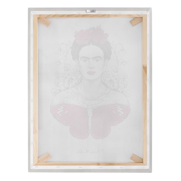 Billeder Frida Kahlo Portrait With Flowers And Butterflies