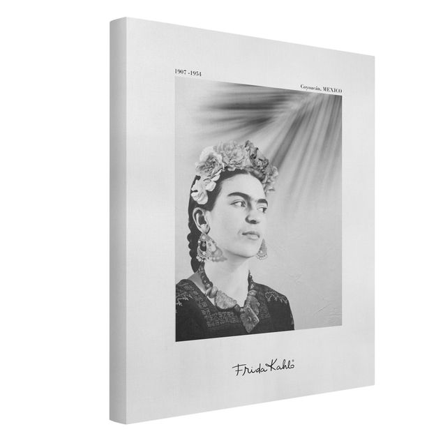 Billeder sort og hvid Frida Kahlo Portrait With Jewellery