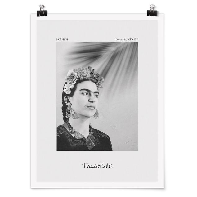 Billeder sort og hvid Frida Kahlo Portrait With Jewellery
