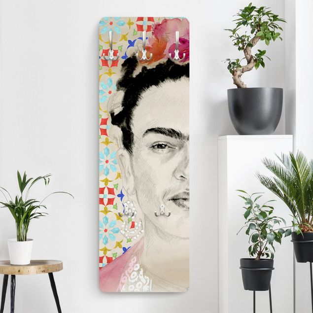 Knagerækker farvet Frida With Pink Flowers II