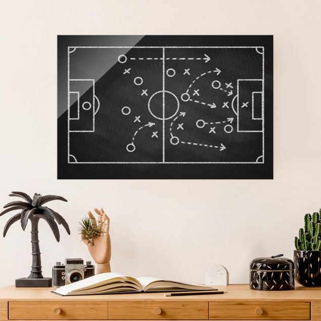 Billeder fodbold Football Strategy On Blackboard