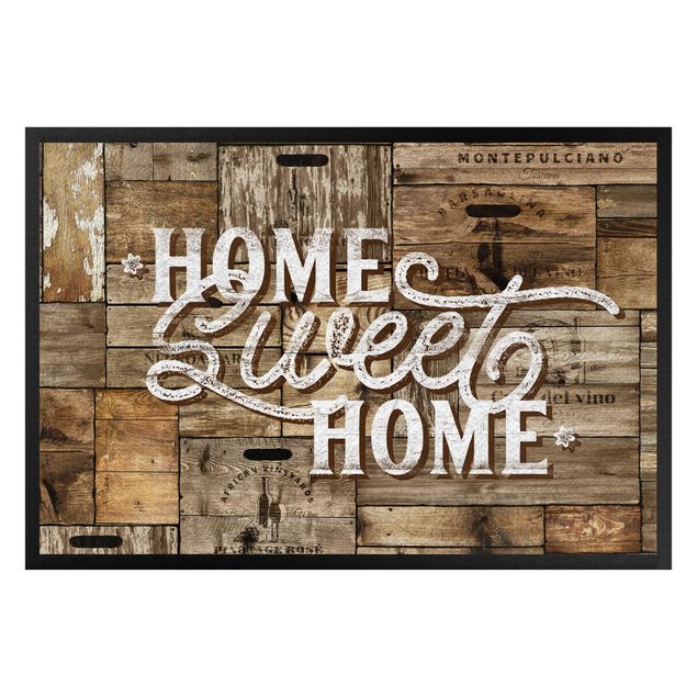 Dørmåtter familie Home sweet Home Wooden Panel