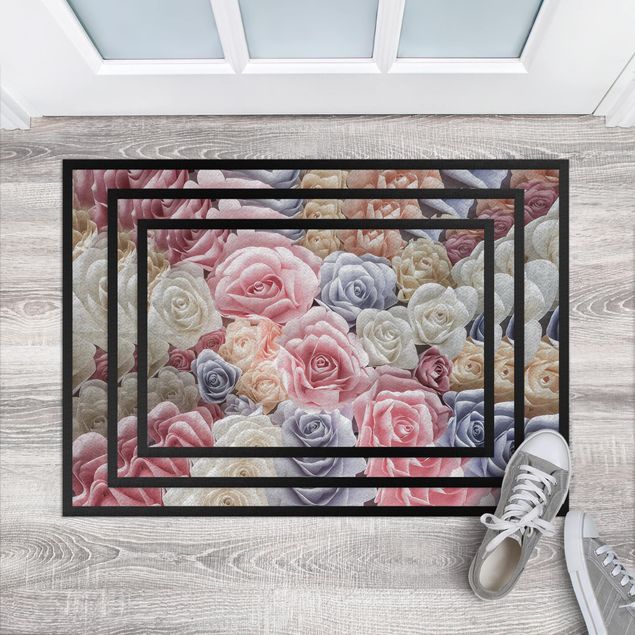 moderne gulvtæppe Pastel Paper Art Roses