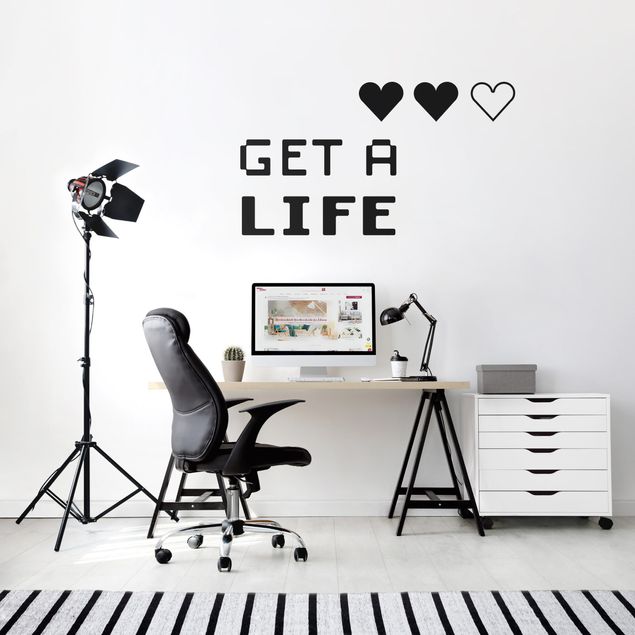 Wallstickers kære Gaming Hearts Get a Life