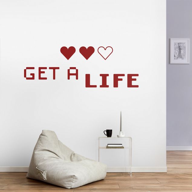 Wallstickers hjerter Gaming Hearts Get a Life