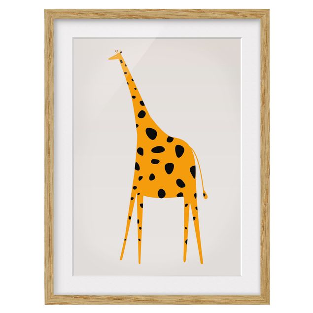 Billeder kunsttryk Yellow Giraffe