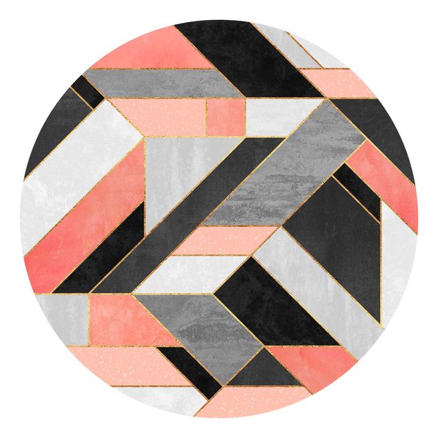 Moderne tapet Geometry Pink And Gold