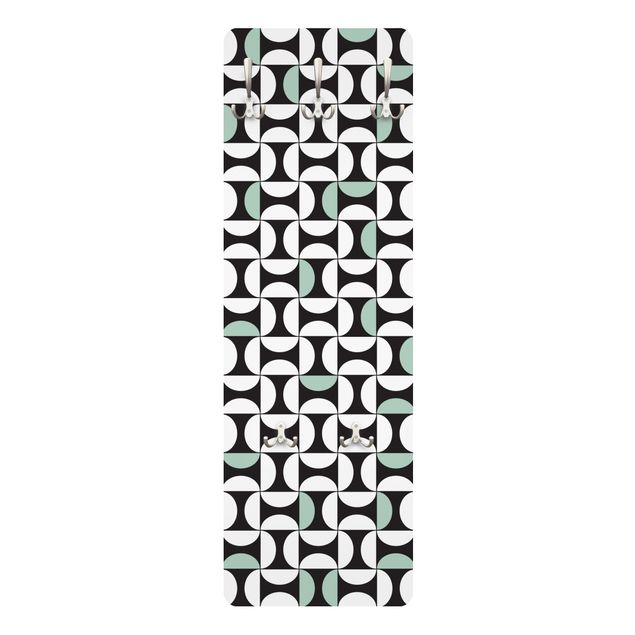 Knagerækker Geometrical Tile Arches Mint Green With Border