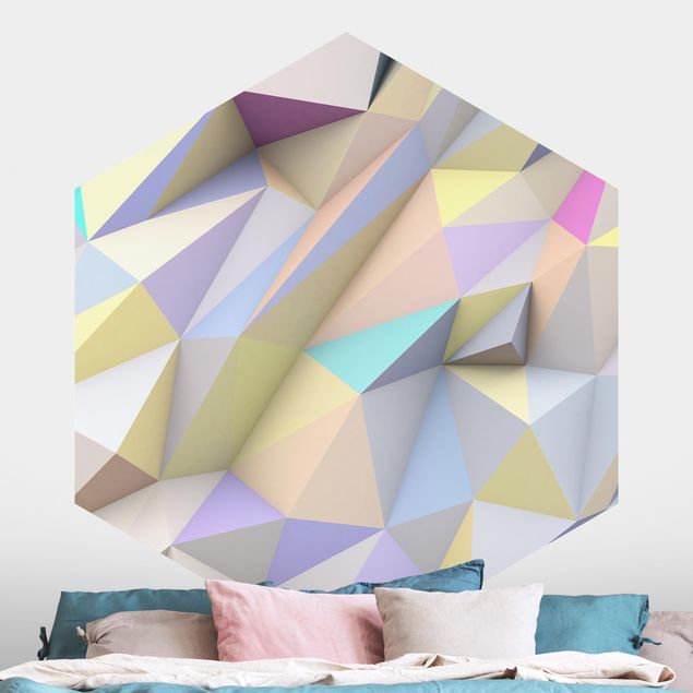 køkken dekorationer Geometrical Pastel Triangles In 3D