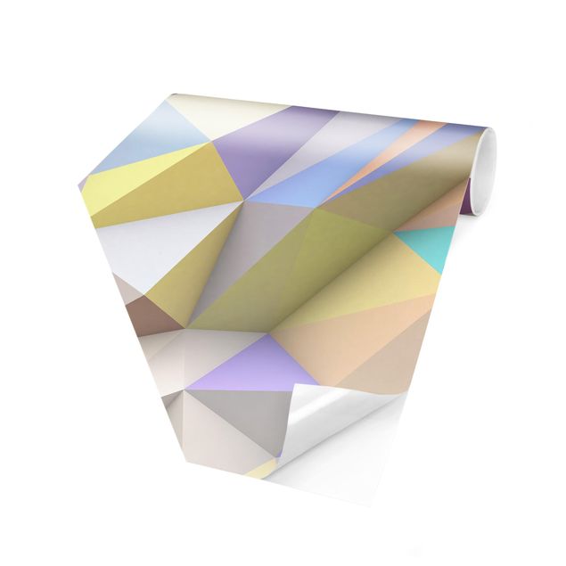 Tapet moderne Geometrical Pastel Triangles In 3D