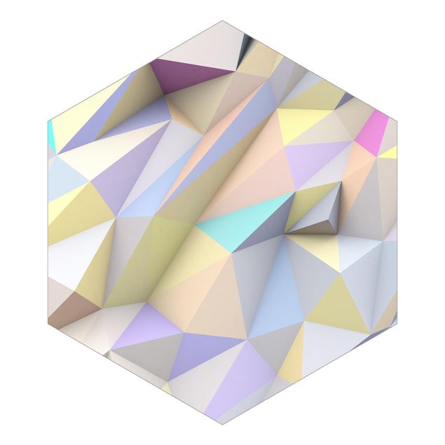 Tapet Geometrical Pastel Triangles In 3D
