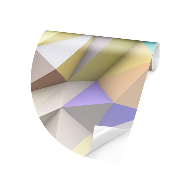 fototapet 3d Geometric Pastel Triangles In 3D