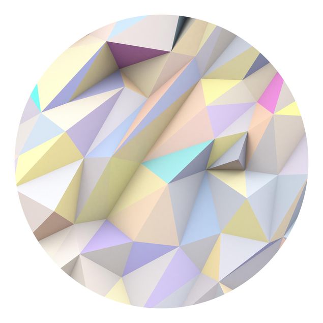 Tapet med mønster Geometric Pastel Triangles In 3D