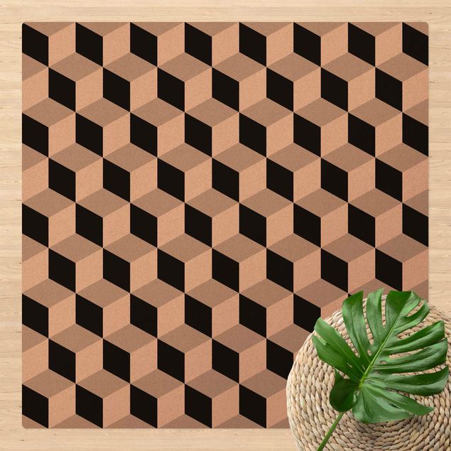 køkken dekorationer Geometrical Tile Mix Cubes Black