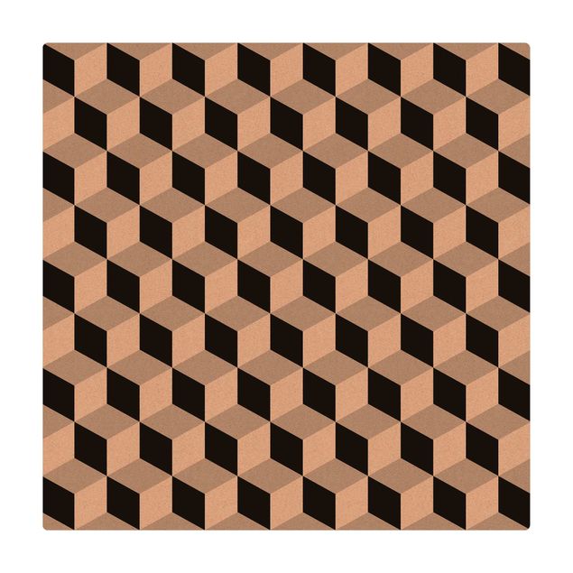Store tæpper Geometrical Tile Mix Cubes Black