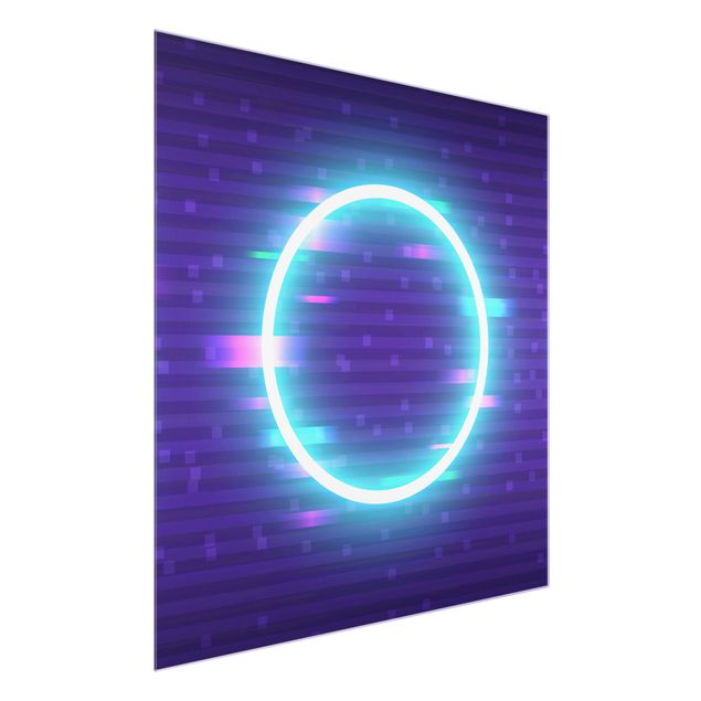 Glas magnettavla Geometrical Circle In Neon Colours