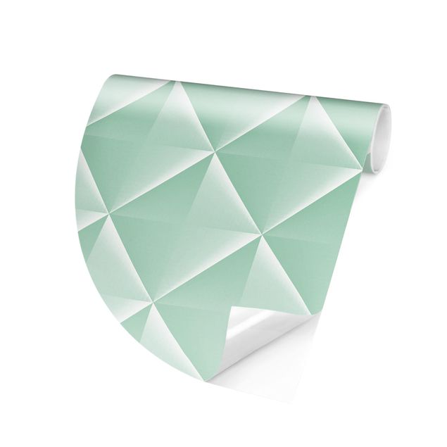 3d tapet Geometric 3D Diamond Pattern In Mint