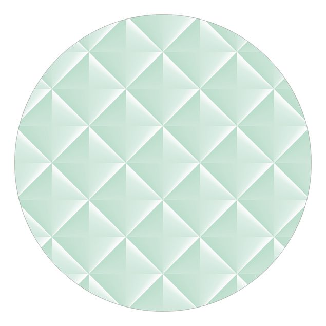 Mønstret tapeter Geometric 3D Diamond Pattern In Mint