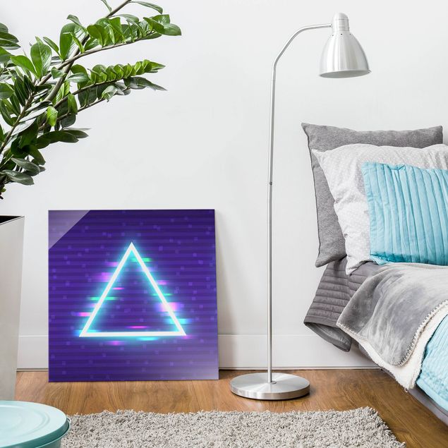 Billeder lilla Geometrical Triangle In Neon Colours