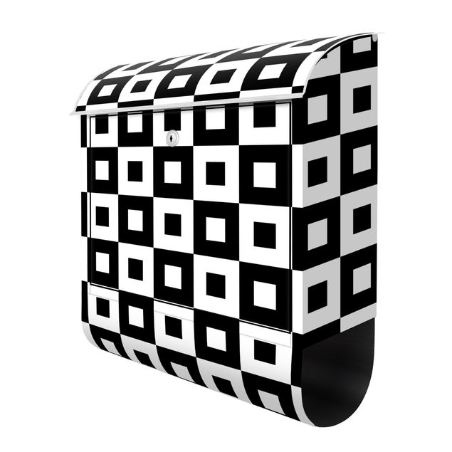 Postkasser Geometrical Pattern Of Black And White Squares,