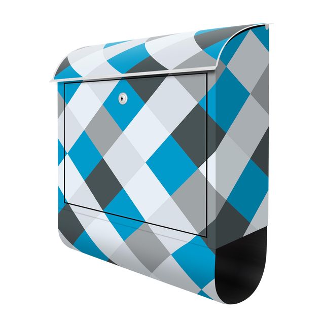 Postkasser Geometrical Pattern Rotated Chessboard Blue