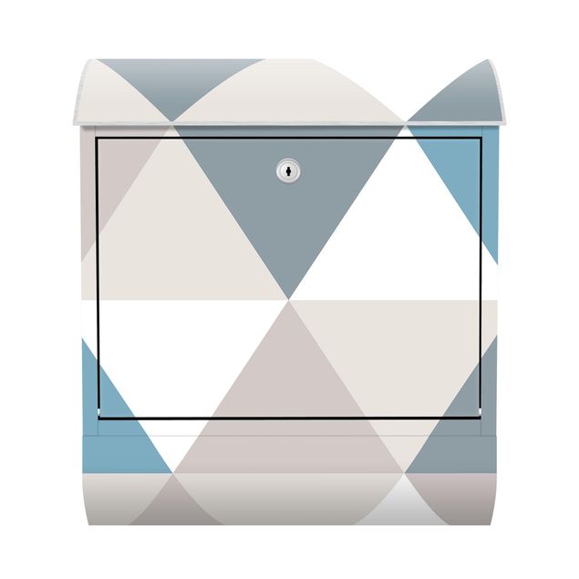 Postkasser Geometrical Pattern Tilted Triangle Blue