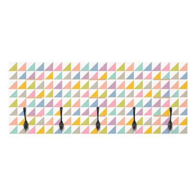 Knagerækker farvet Geometrical Pattern With Triangles Colourful