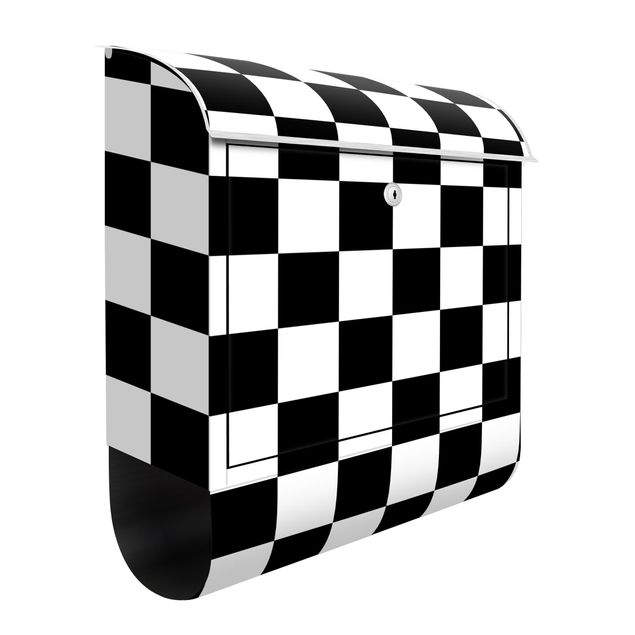 Postkasser sort og hvid Geometrical Pattern Chessboard Black And White