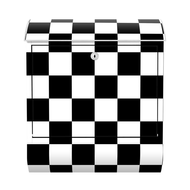 Postkasser sort Geometrical Pattern Chessboard Black And White