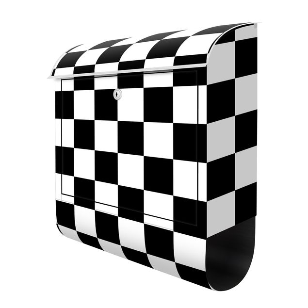 Postkasser Geometrical Pattern Chessboard Black And White