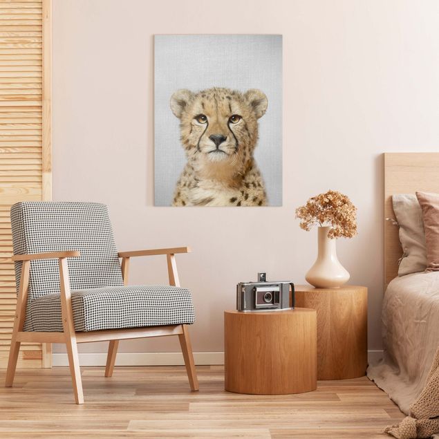 Billeder på lærred sort og hvid Cheetah Gerald