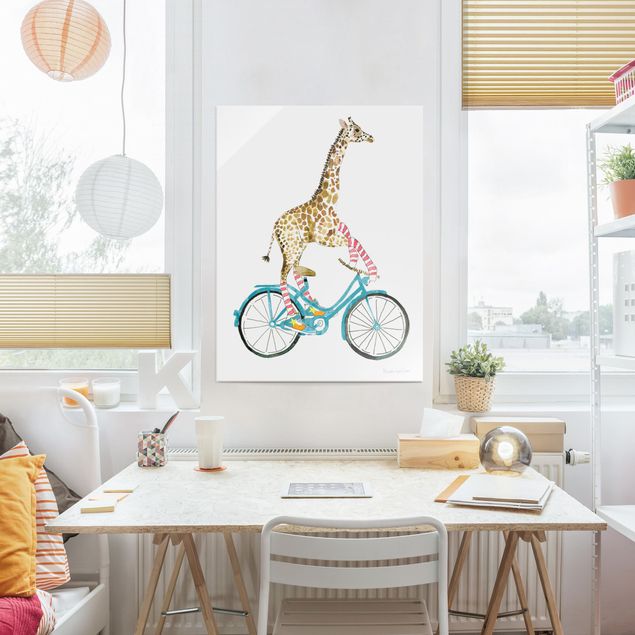 Glasbilleder dyr Giraffe on a joy ride II