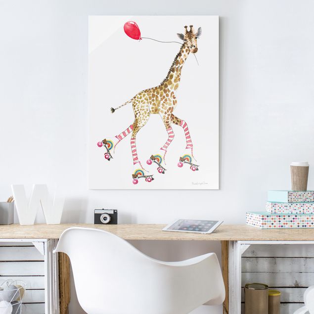 Børneværelse deco Giraffe on a joy ride
