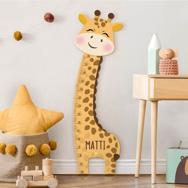 Højdemåler børn Giraffe boy with custom name