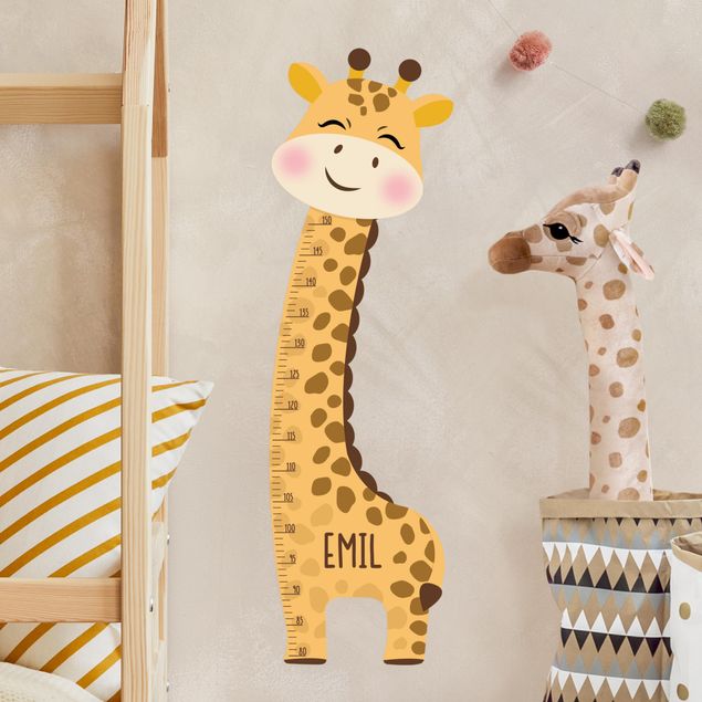 Wallstickers giraffer Giraffe boy with custom name