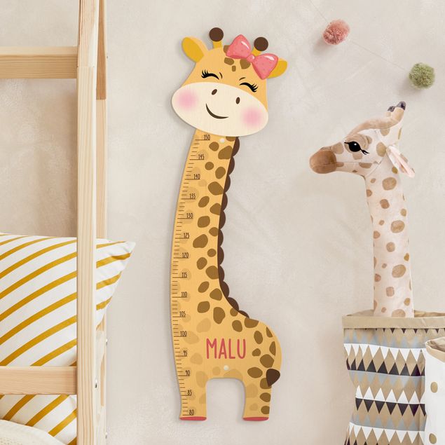 Højdemåler børn Giraffe girl with custom name