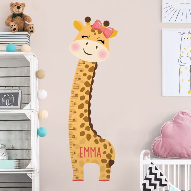 Wallstickers giraffer Giraffe girl with custom name