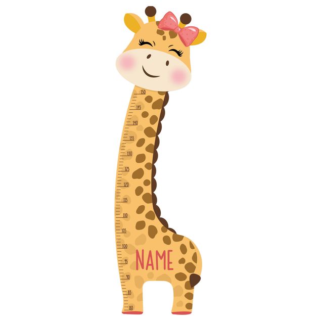 Wallstickers dyr Giraffe girl with custom name