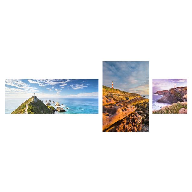Billeder strande Lighthouse Trio Collage