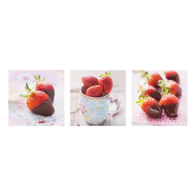 Billeder blomster Strawberries In Chocolate Vintage