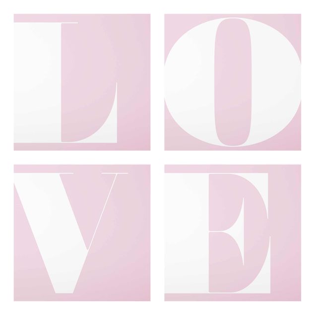 Glasbilleder ordsprog Antiqua Letter Love Rosé