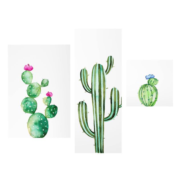 Billeder blomster Watercolour Cactus Set