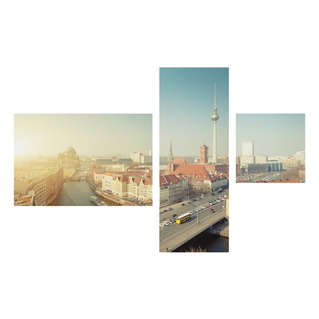 Glasbilleder arkitektur og skyline Berlin In The Morning Collage