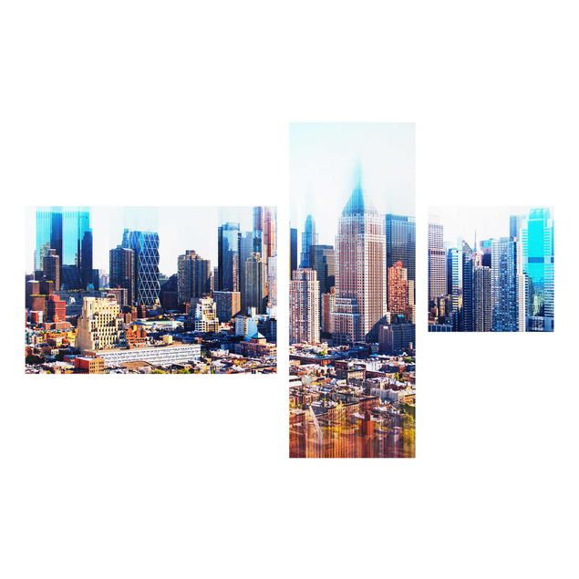 Glasbilleder New York Manhattan Skyline Urban Stretch