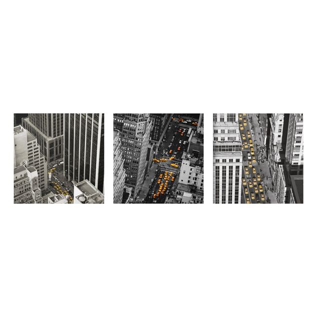 Glasbilleder arkitektur og skyline New York Taxis