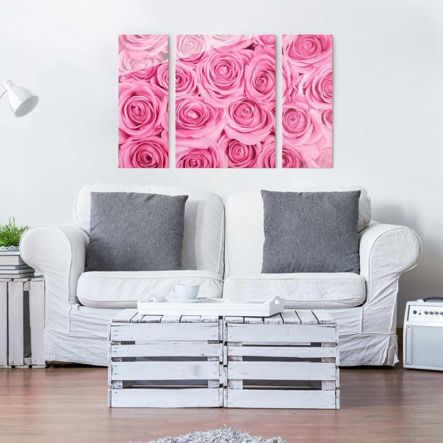 Glasbilleder blomster Pink Roses